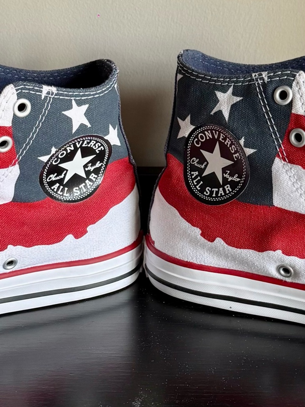 Converse All Star High Top Sneakers /American Flag Stars Red White Blue / Womens - Picture 4 of 7